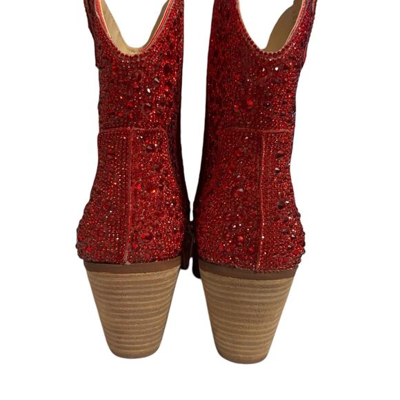 Betsy Johnson Diva Boots Red Size 7 - Picture 4 of 7